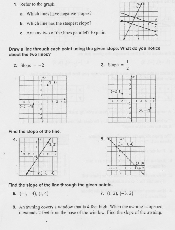 Lesson 2 Homework Practice Slope Answer Key